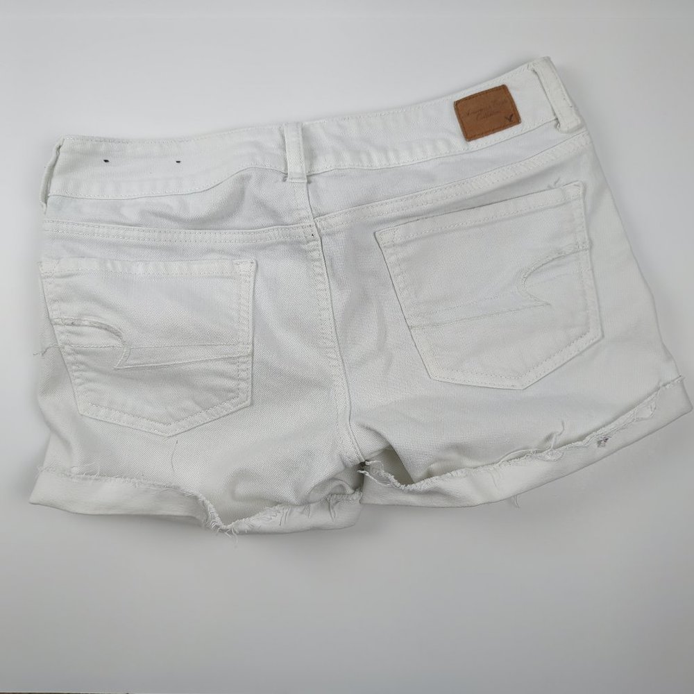 AEO Stretch White Denim Shorts 6 - Picture 5 of 5